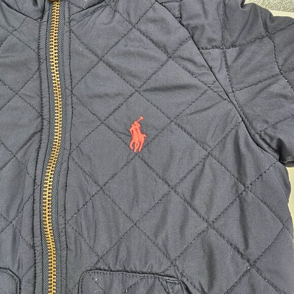 Polo Ralph Lauren Navy Quilted Full Zip Jacket 2T Preppy Toddler Play Coat - Picture 11 of 11